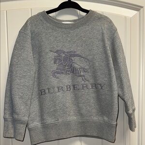 Burberry Gray Sweatshirt Subtle Branding Cotton Blend